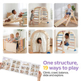 lalalark Pikler Triangle Climbing Fort Set, Natural Wood