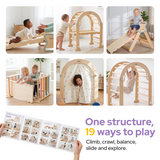 lalalark Pikler Triangle Climbing Fort Set, Natural Wood