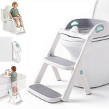 lalalark 2-in-1 Potty Training Seat with Step Stool Ladder, Green
