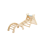 lalalark Pikler Triangle Climbing Fort Set, Natural Wood