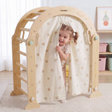 lalalark Pikler Triangle Climbing Fort Set, Natural Wood