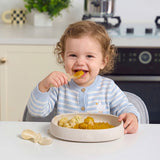 lalalark 3-in-1 PPSU Stage-Based Baby Plate & Feeding Set, Oat Milk