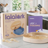 lalalark 3-in-1 Stage-Based PPSU Feeding Set with Spoon & Fork, Oat Milk