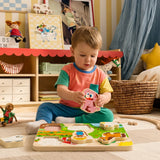 lalalark Wooden Farm Animal with Sound and Touch Peg Puzzle