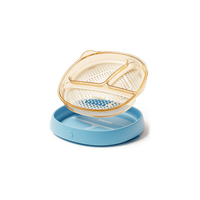 lalalark 3-in-1 PPSU Stage-based Baby Plate & Feeding Set, Sea Salt Blue