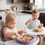lalalark 3-in-1 PPSU Stage-Based Baby Plate & Feeding Set, Iris Lilac