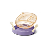 lalalark 3-in-1 Stage-based PPSU Feeding Plate Set with Spoon & Fork, Iris Lilac
