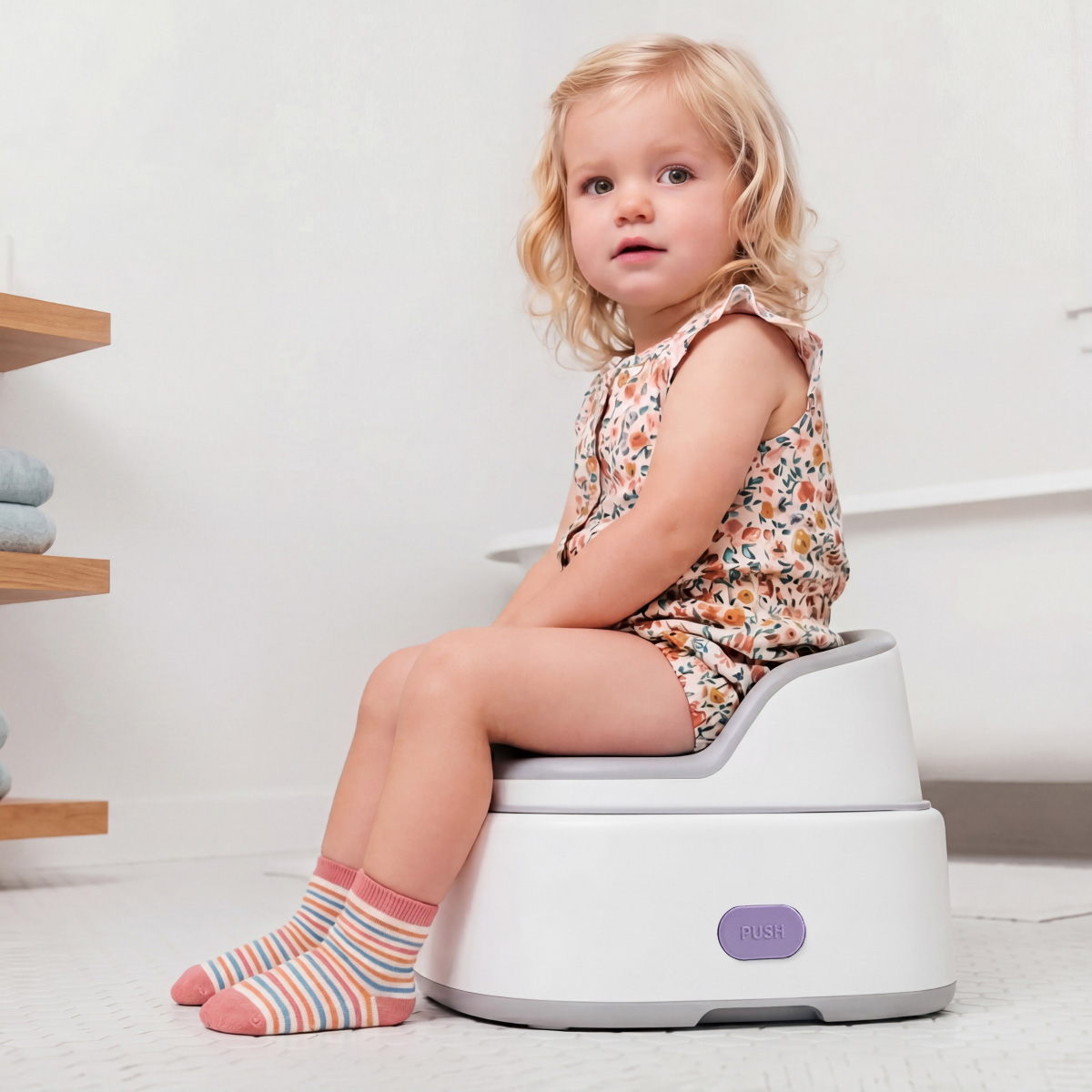 lalalark 3-in-1 Toddler Potty Trainer & Non-Slip Step Stool, Purple