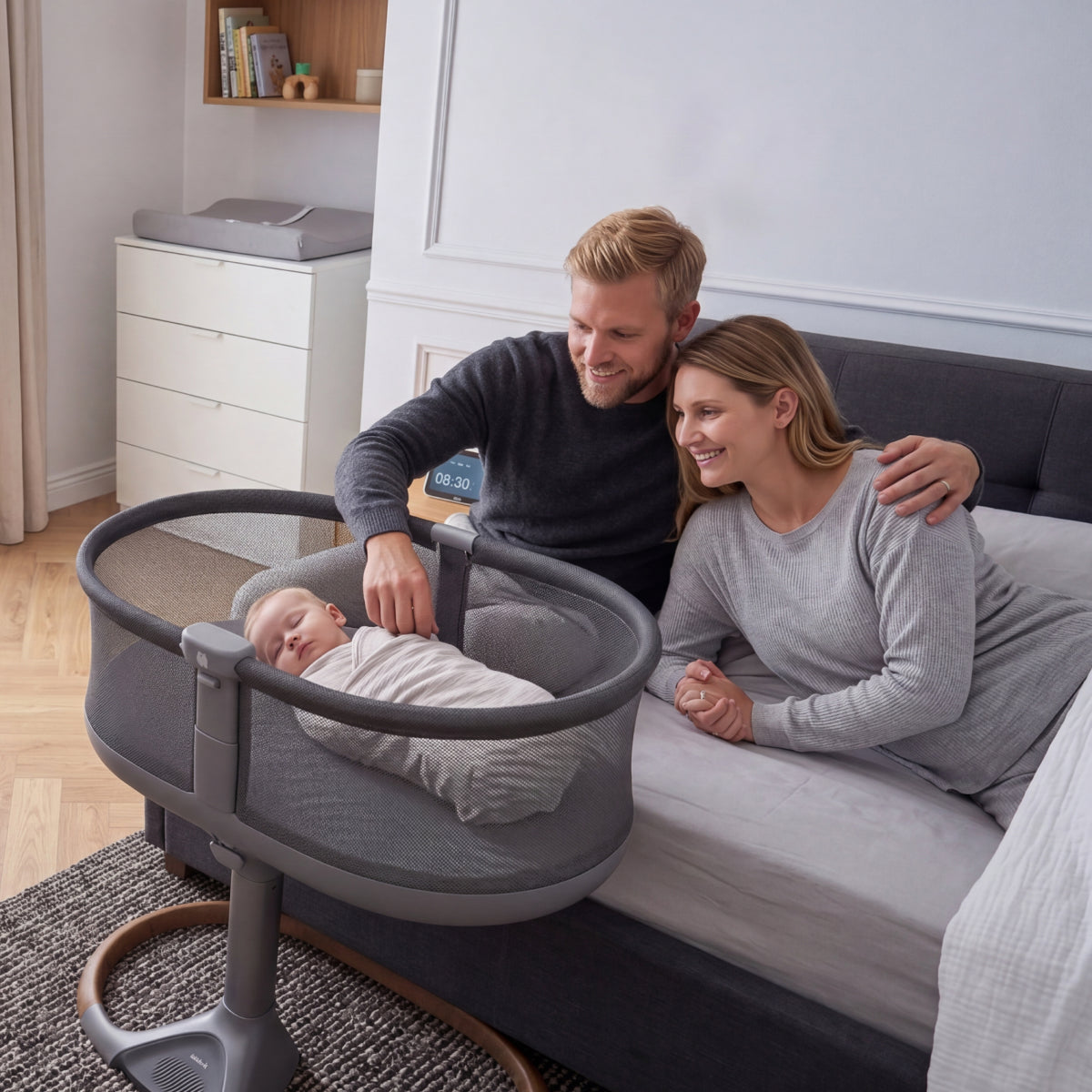 lalalark Adjustable Bedside Bassinet for Safer Sleep & Easier Newborn Care